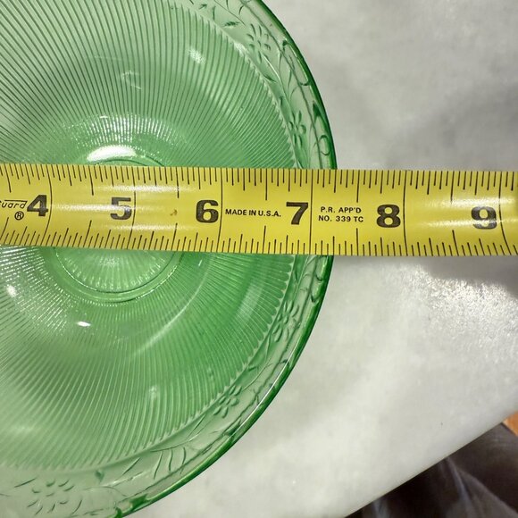 Imperial Glass Prism and Daisy Green Depression Bowl Uranium Glass UV Glow - Picture 8 of 9